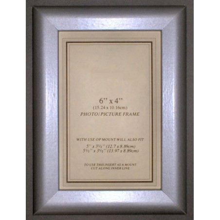 D Range 6x4 Inch Slope Silver Photo Frame